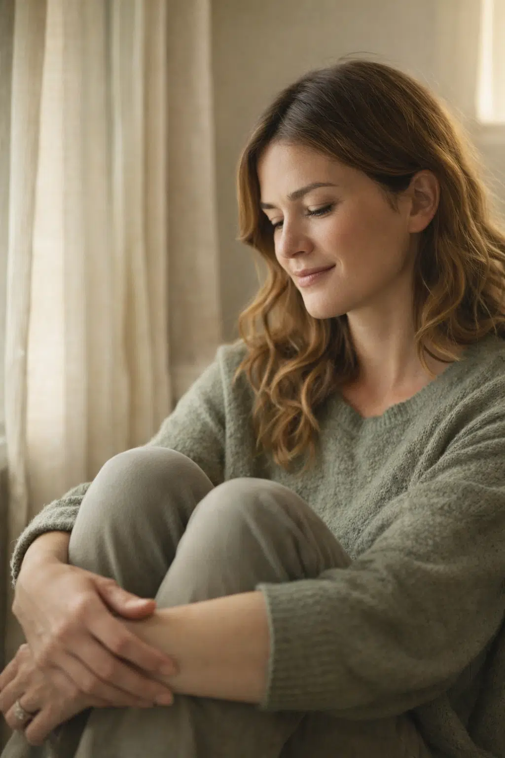 unlocking-mind-understanding-stress Person resting in a peaceful moment, bathed in soft natural light with a calm expression